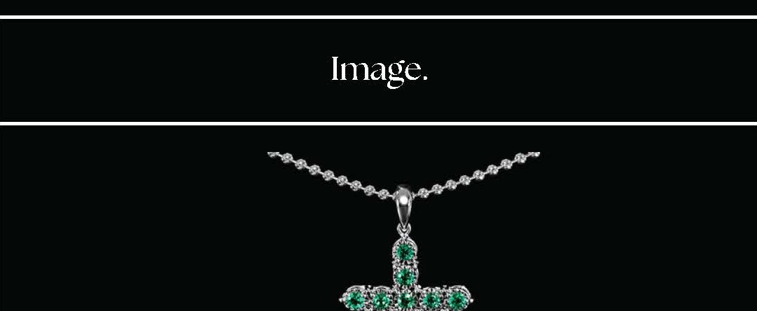 Emerald Cruz Dije with Prong Set Emeralds and Pavé Diamond Accents in Oro Blanco
